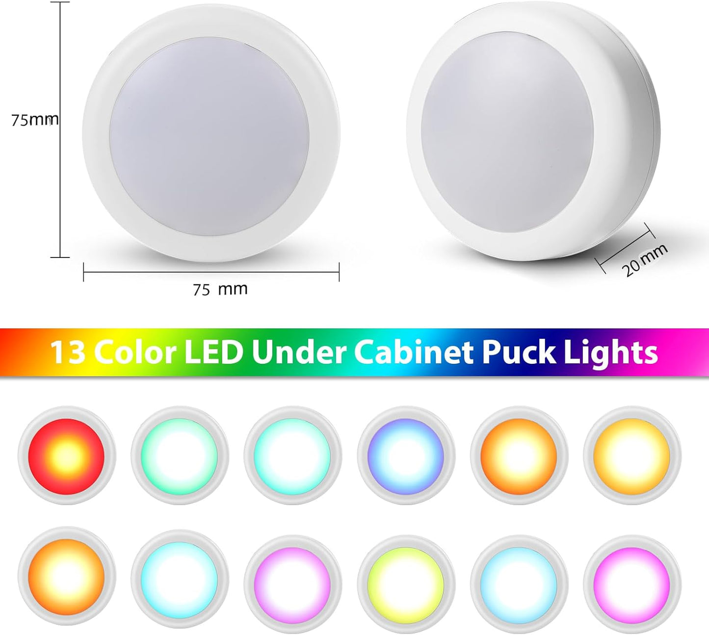 LED Schrankunterbauleuchten mit Fernbedienung, 6 LED Spots