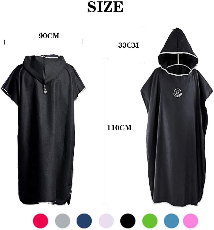 Badeponcho mit Kapuze, Schwarz