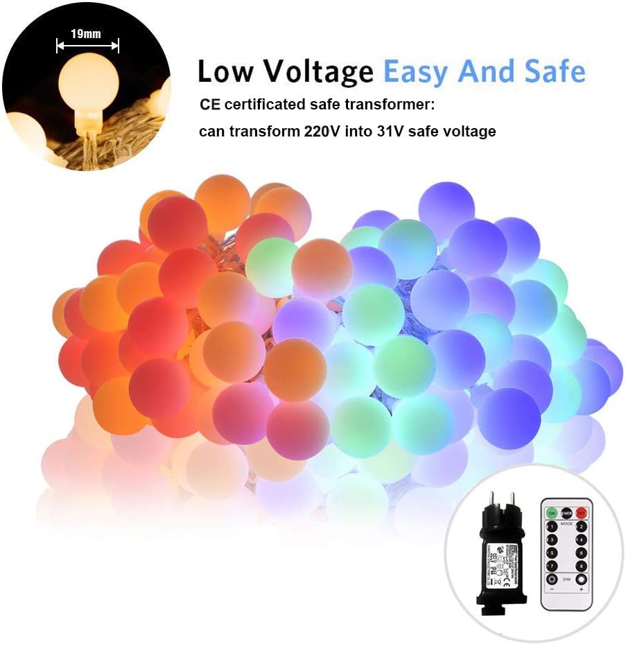 Bunte LED Kugel Lichterkette, Bunt