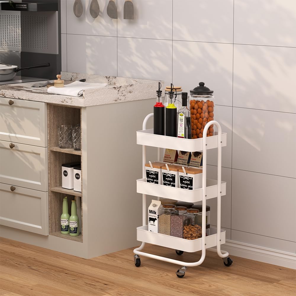 Rollcontainer Tron, Weiss 45,9x78,7x34 cm