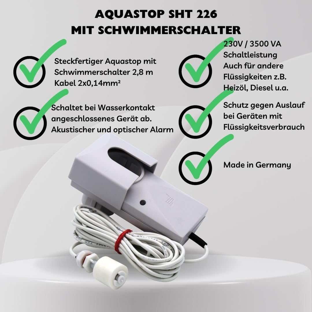 Wassermelder SHT226 mit Schwimmerschalter, (B x H x T) 57 x 121 x 38 mm