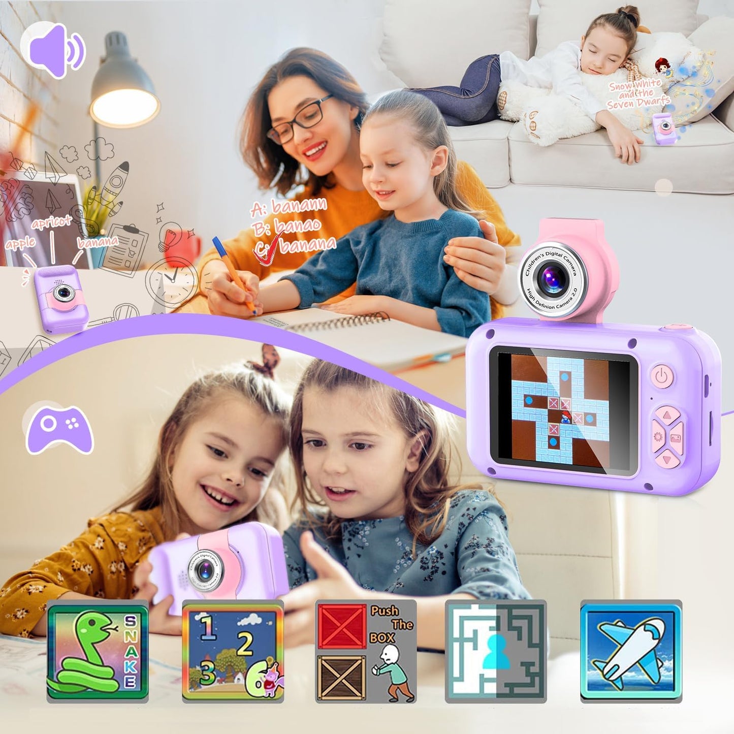 Digitalkamera für Kinder, Violett