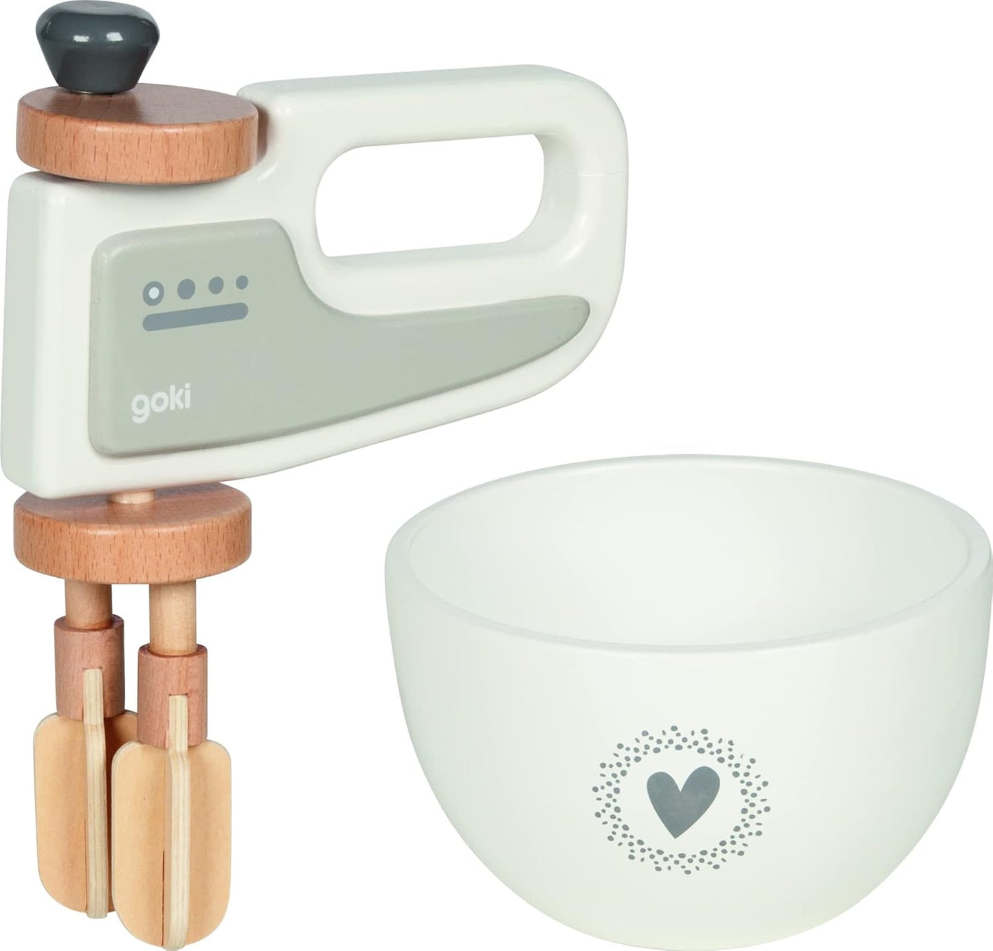 Handmixer mit Rührschüssel aus Holz