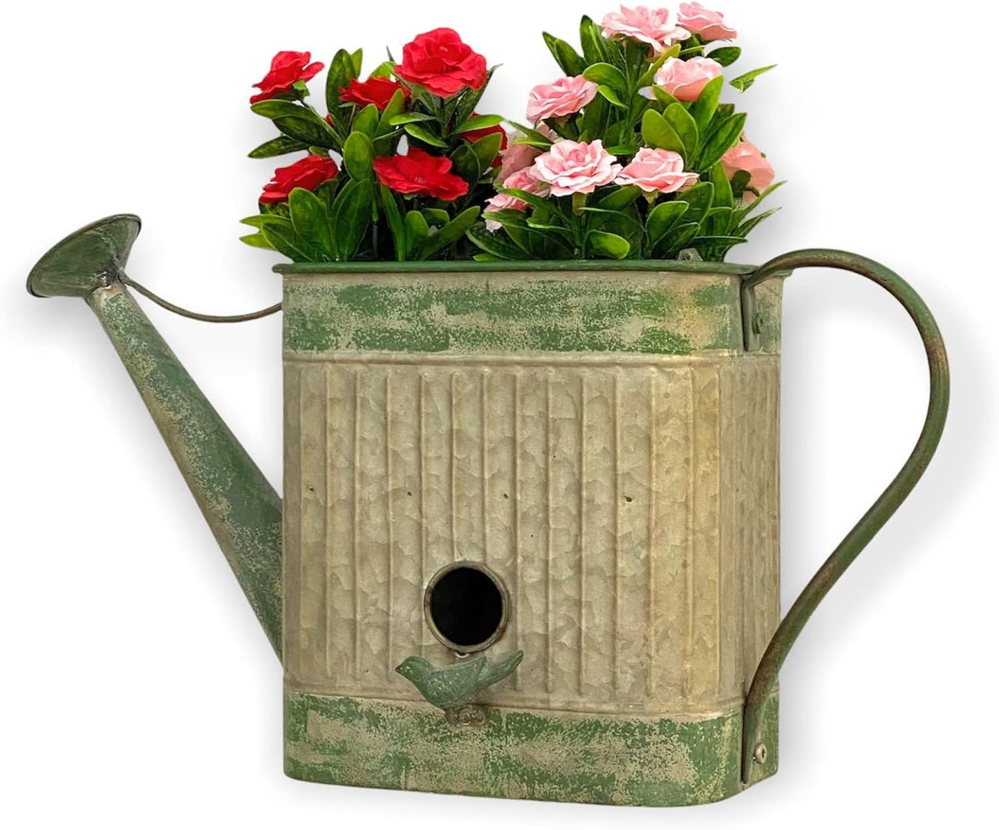 Vogelhaus mit Blumentopf zum Aufhängen
