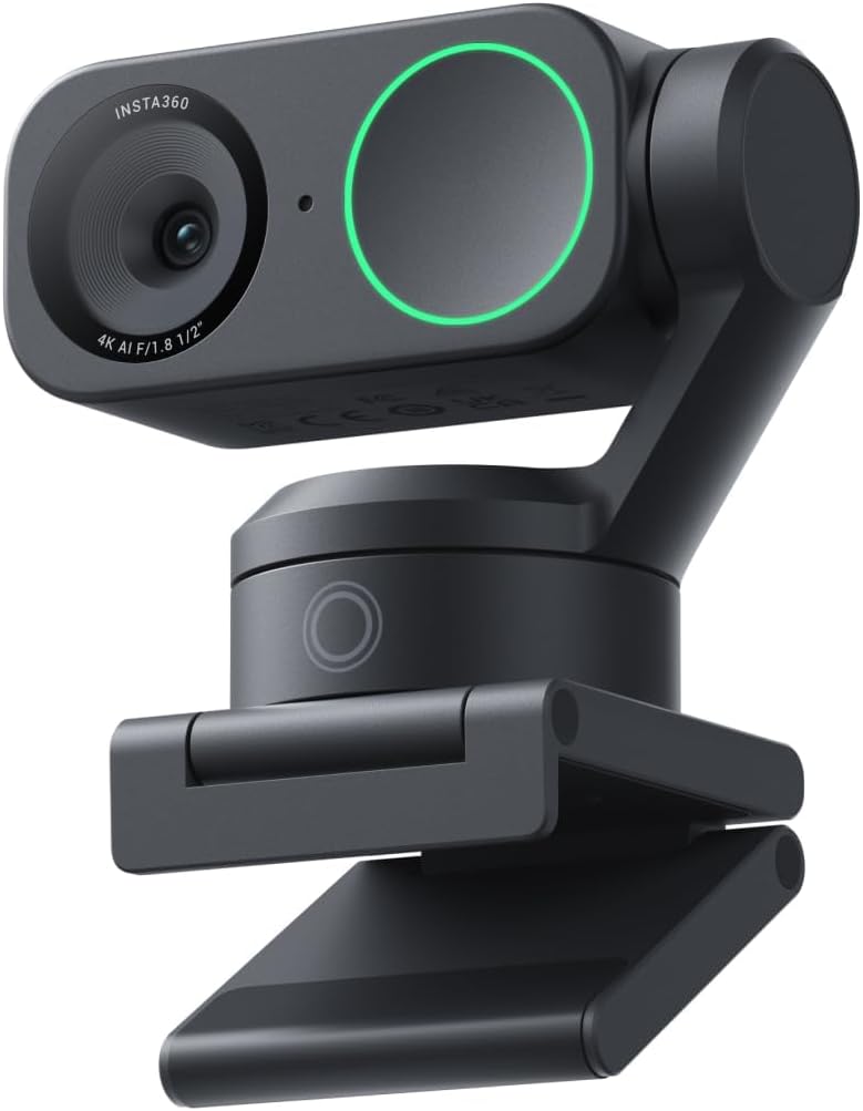 4K Webcam Link 2 mit KI-Tracking und Gestenkontrolle, Graphitschwarz Standard-Bundle