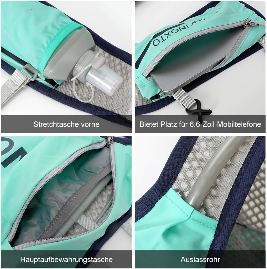 Trinkrucksack mit 1.5l Wasserblase, Hellgrün Standard