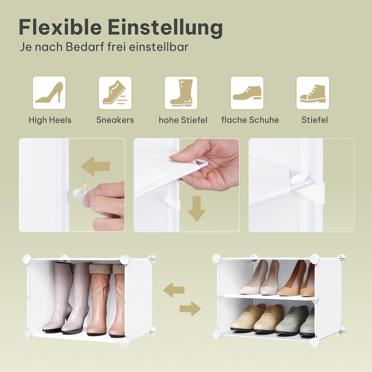 Schuhregal mit 12 Fächern, Weiss+transparent 12 Fächern（40Bx30Tx183H）
