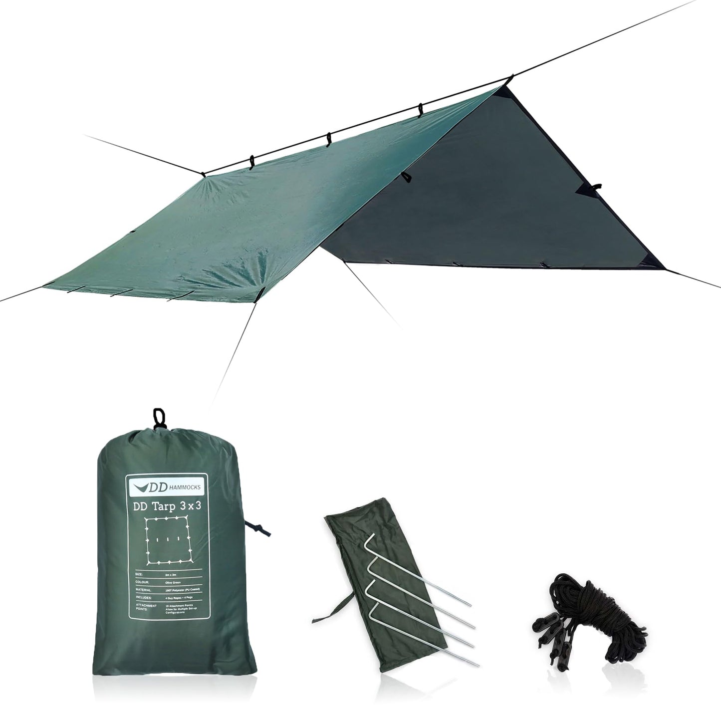 Wetterfestes Tarp, Olivengrün