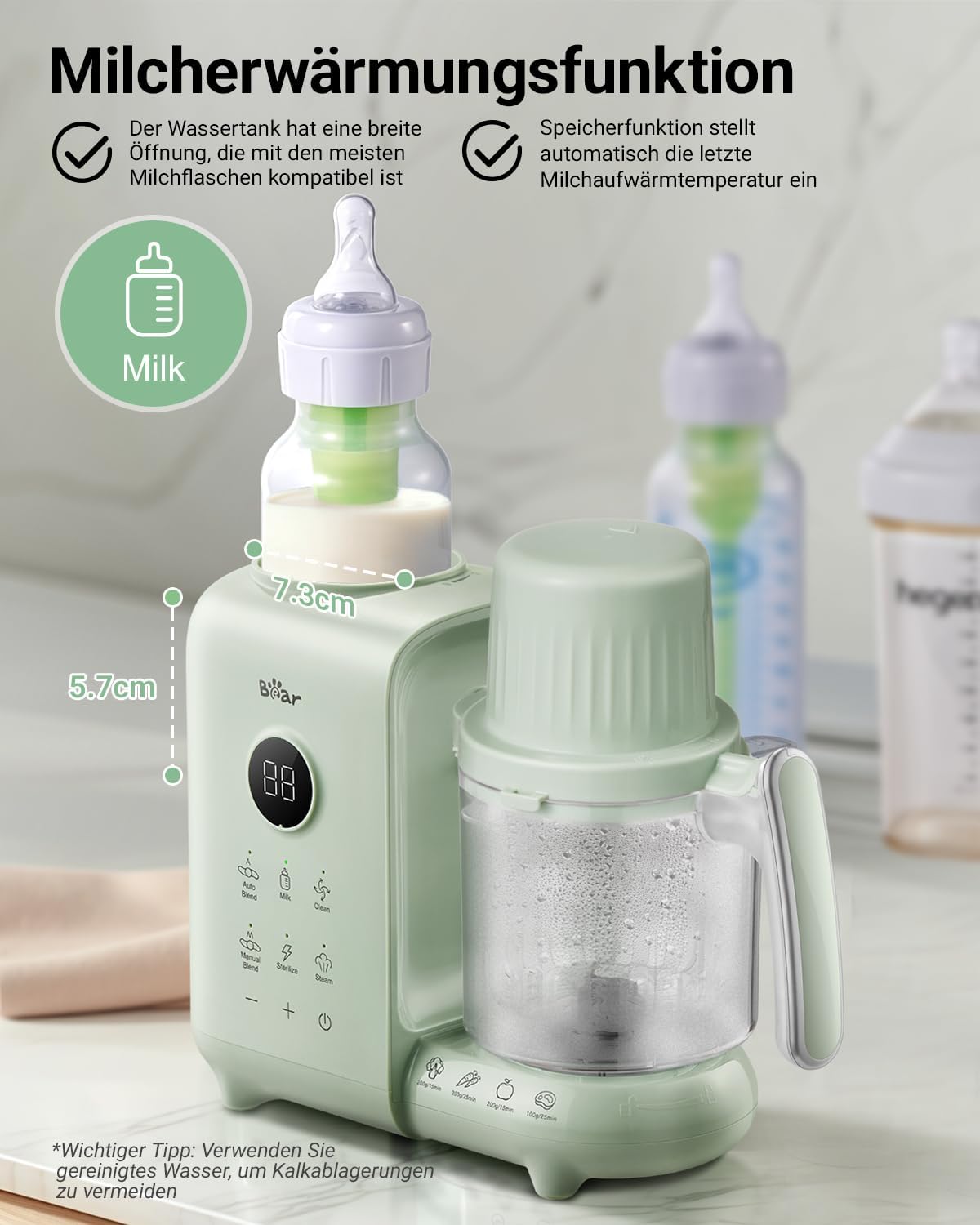 6-in-1 Babynahrungszubereiter, Grün