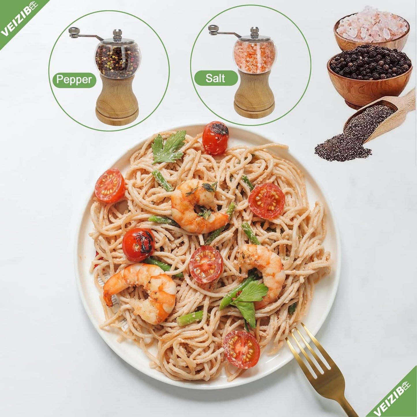 2-teiliges Pfeffermühlen-Set, 2pcs/Set