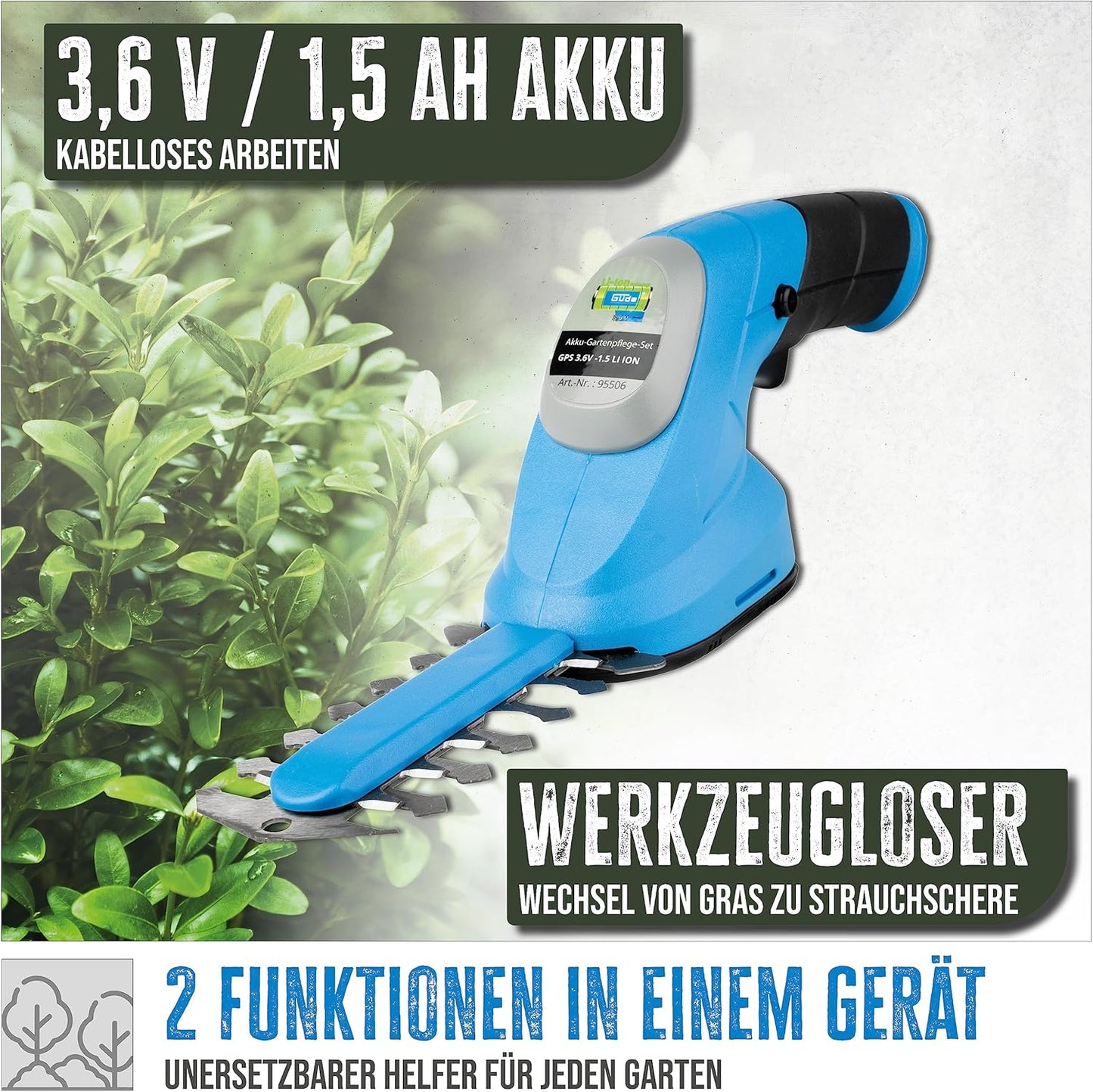 Akku-Handheckenscheren Set, 3,6 V, ohne Fahrwerk