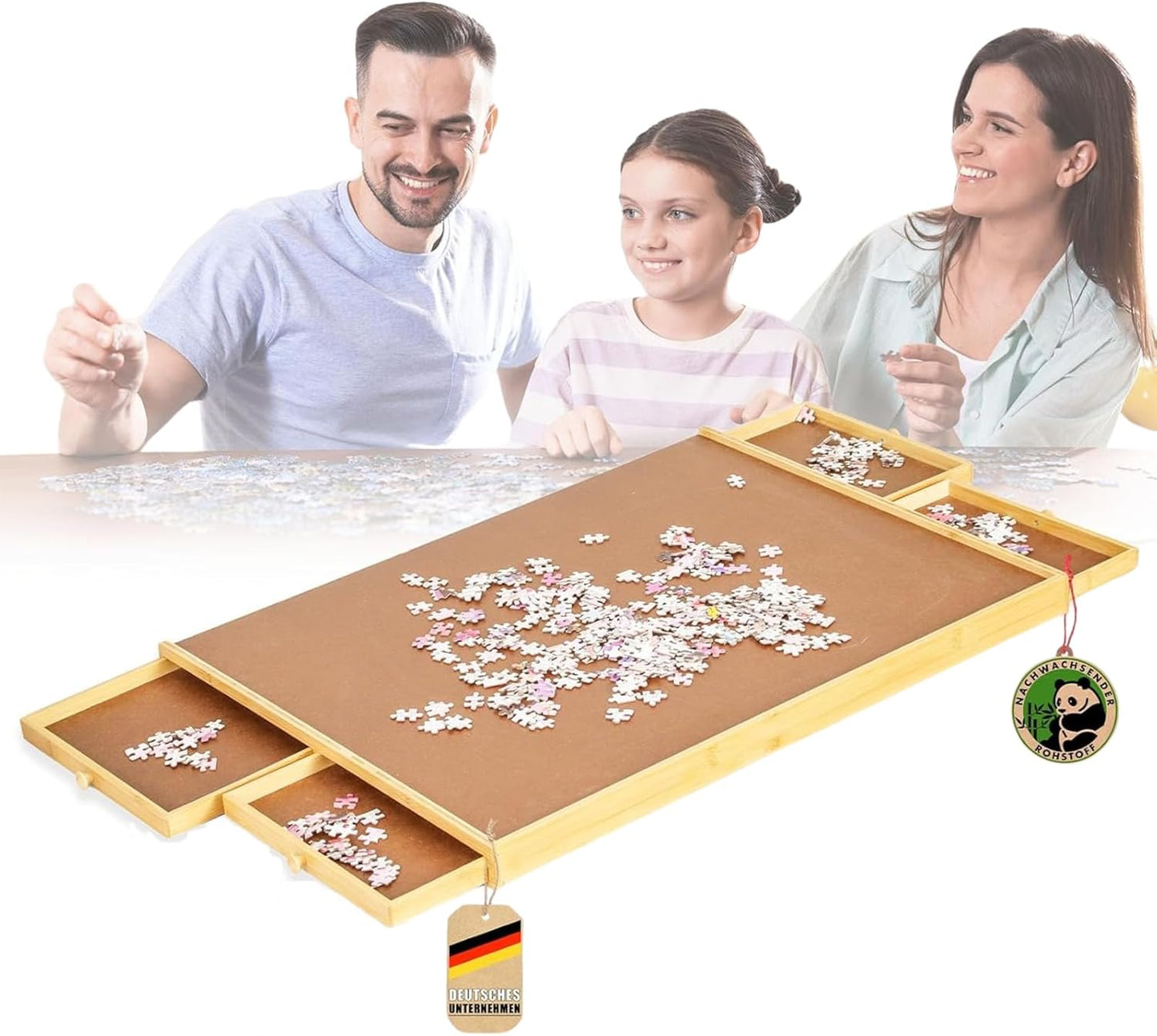 Yukon Puzzletisch mit Schubladen, 1000 Teile, 76 x 57 cm