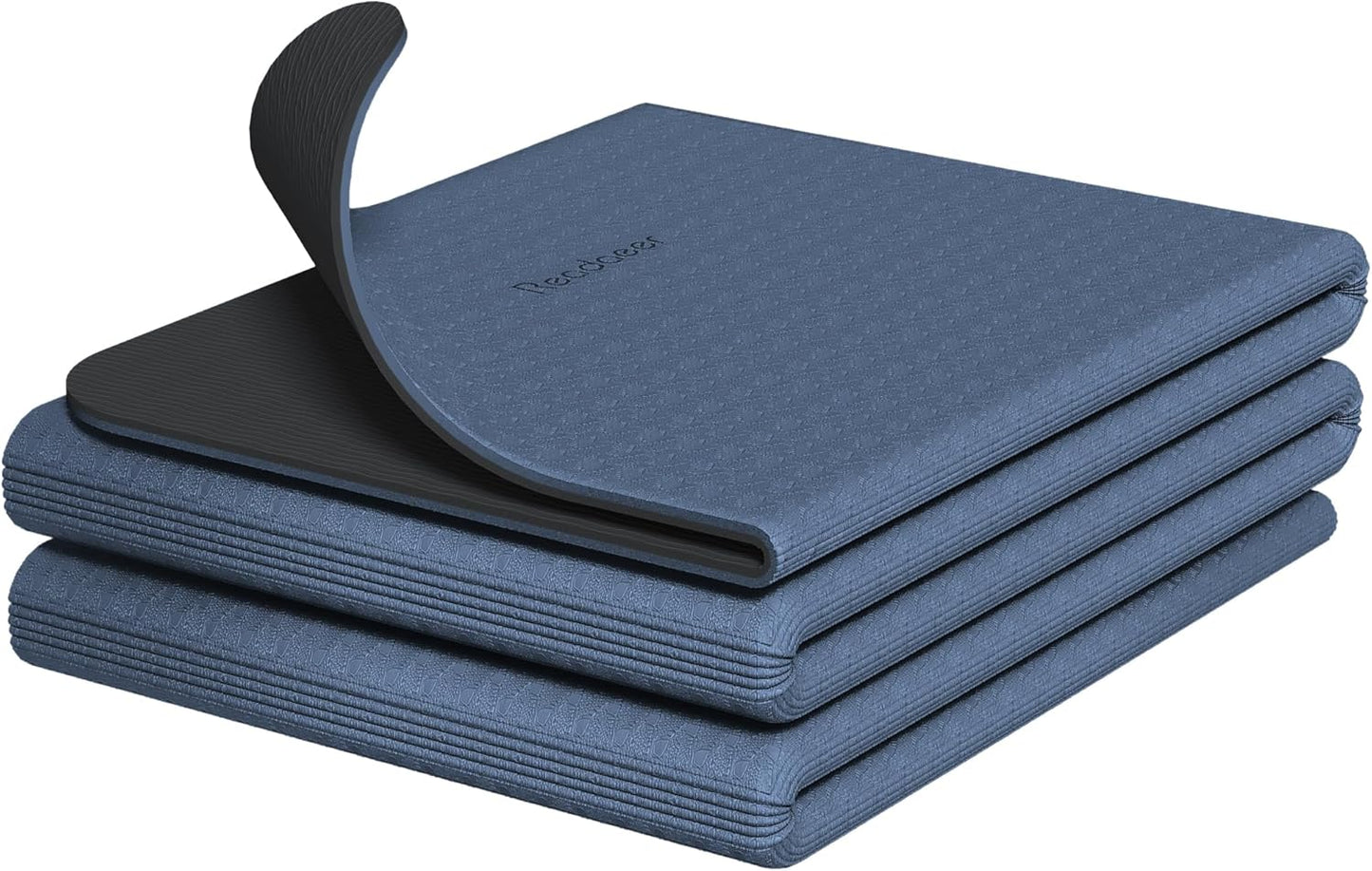Faltbare Yogamatte mit Tragetasche, Blau + Schwarz