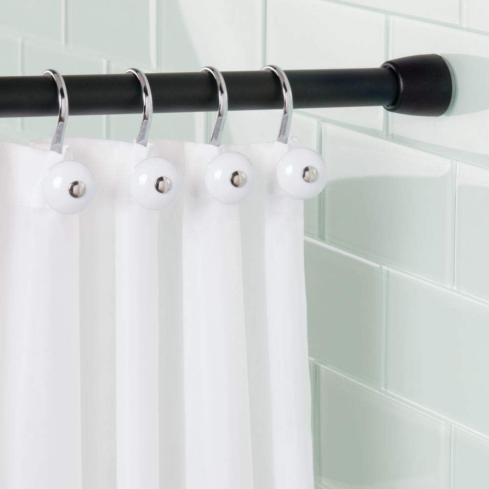 Teleskop-Duschvorhangstange ohne Bohren, Mattschwarz 66 - 107 cm