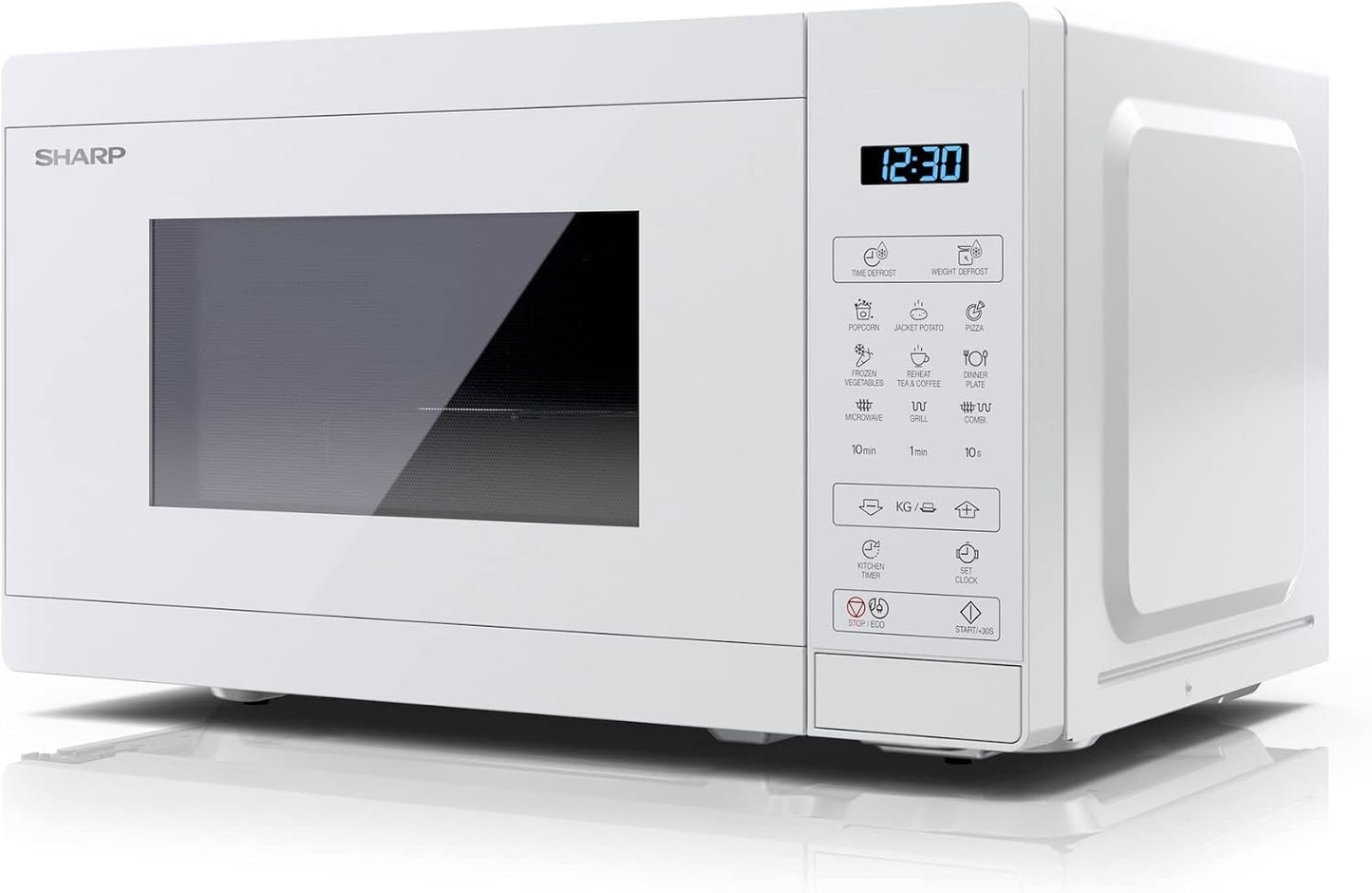 Mikrowelle mit Grill, Kristallweiß 20 Liter, 800W Grill, Digital