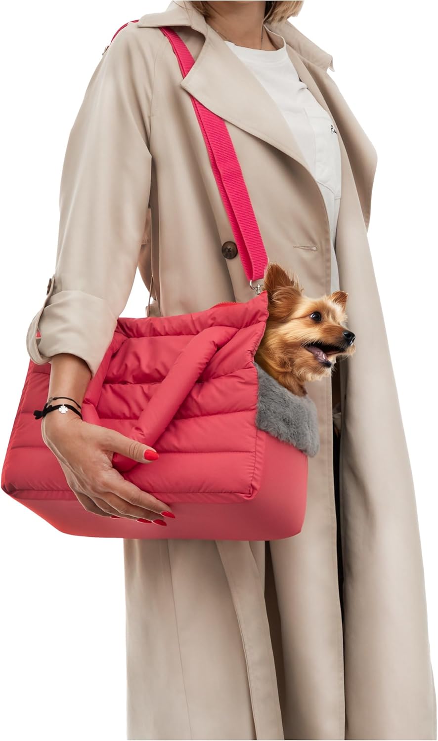 Hundetragetasche für kleine und mittlere Haustiere, S - L 36 x B 17 x H 24 cm HIMBEERFARBEN