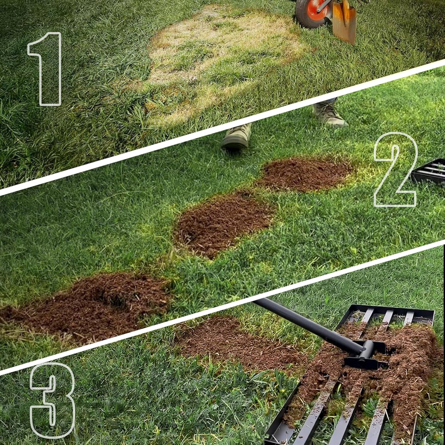 Rasenrakel Nivellierrechen für Gartenpflege, 158|42*25cm
