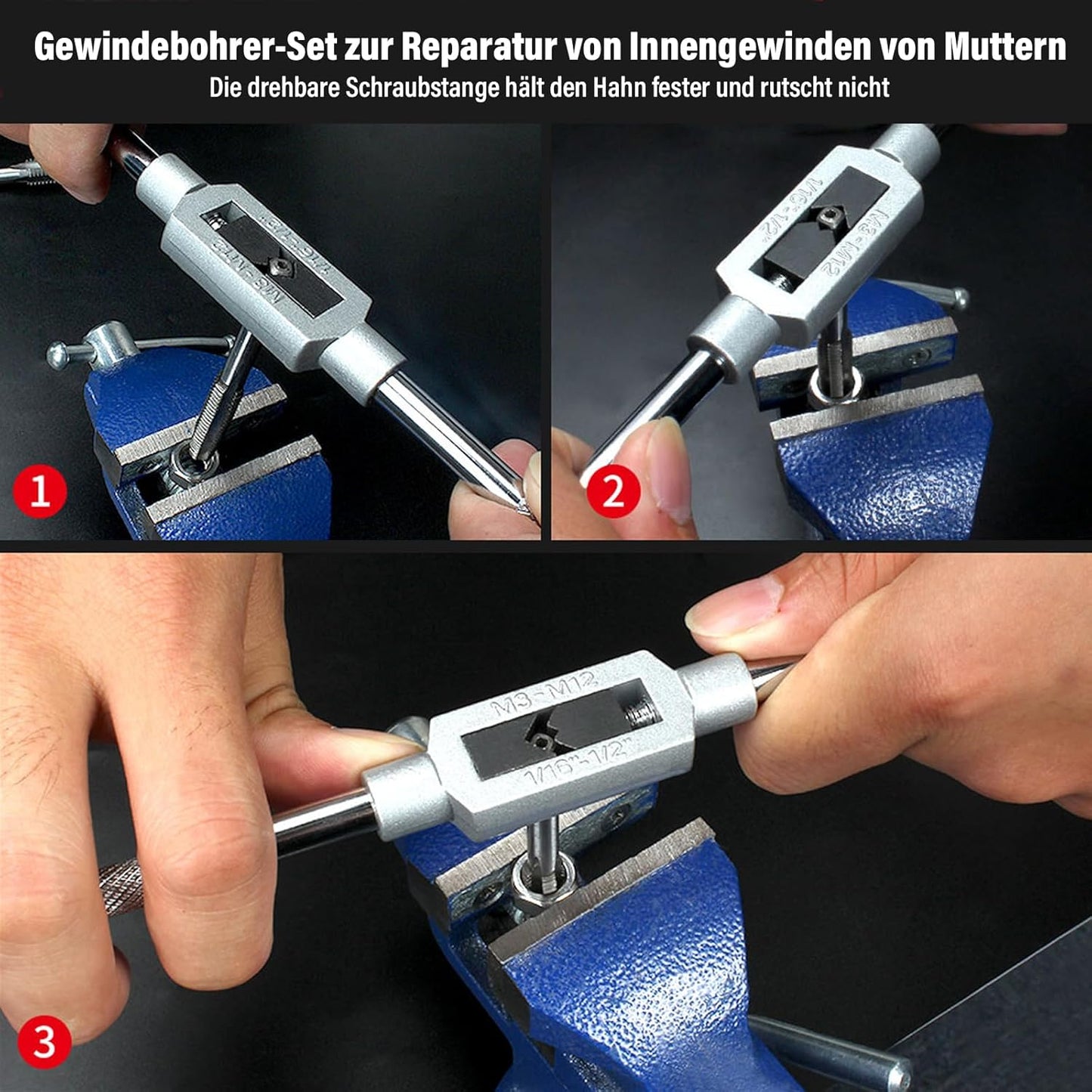 Gewindeschneider-Set M3-M12 (40-teilig)