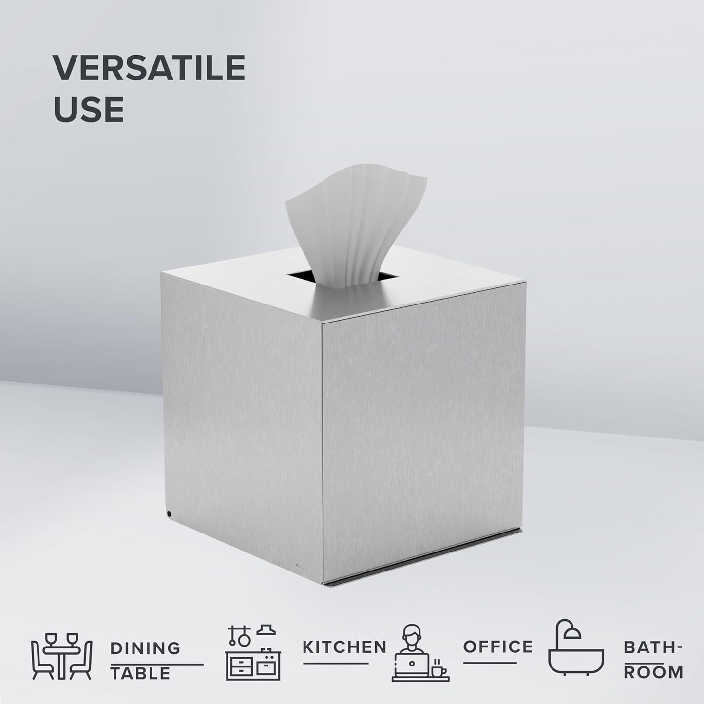 Quadratische Kosmetiktücher-Box, Argent