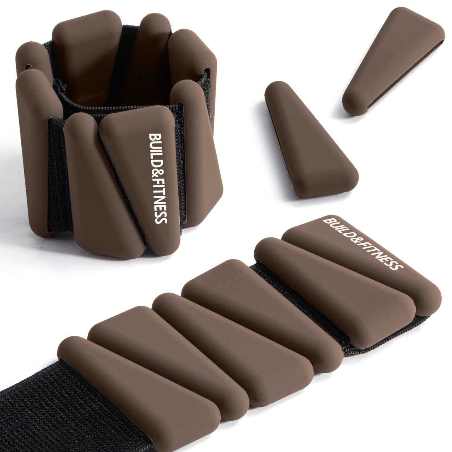 Verstellbare Handgelenk- und Knöchelgewichte, Braun 1 kg (2 * 0,5 kg)