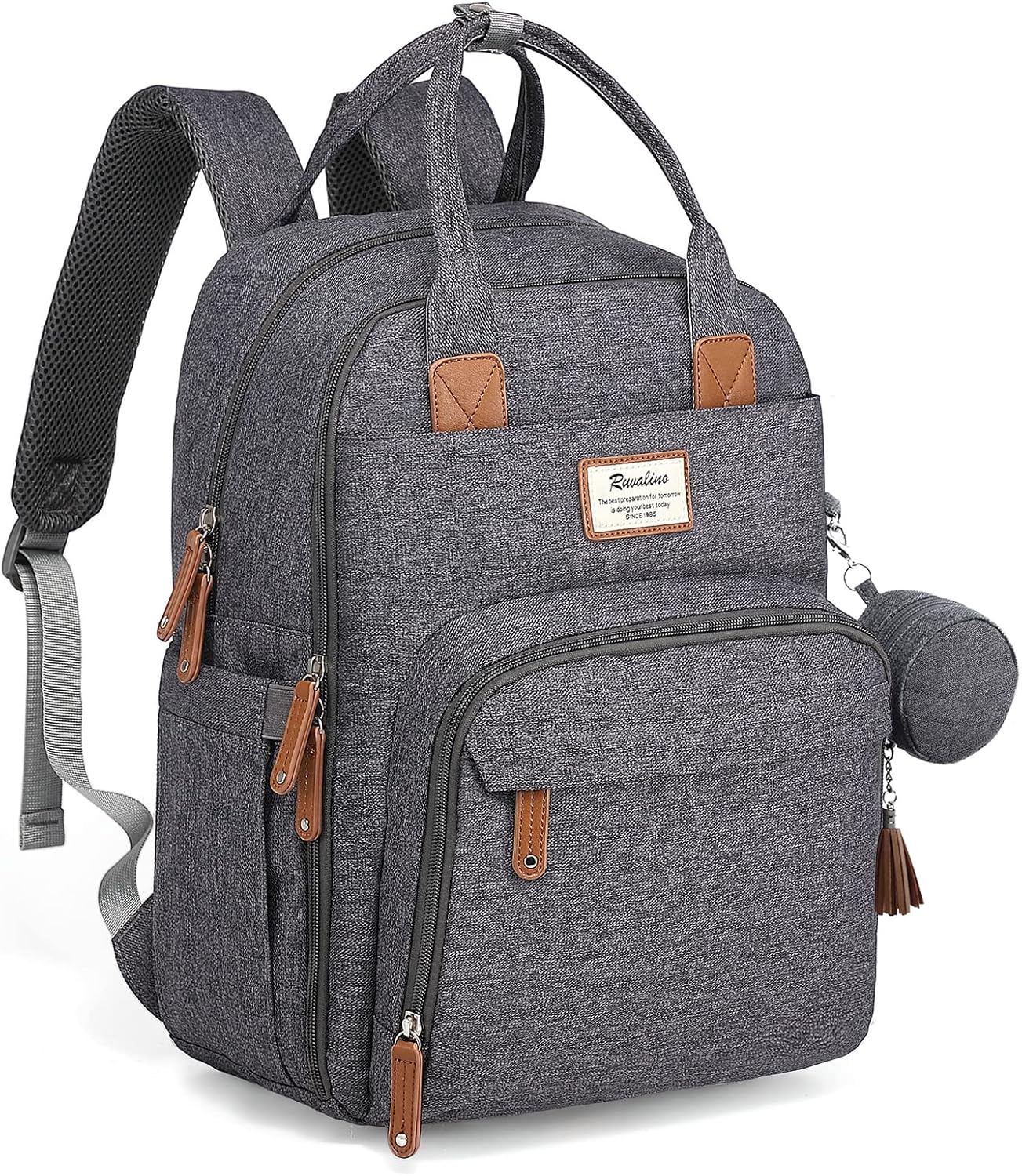 Wickelrucksack mit Wickelunterlage, Dunkelgrau