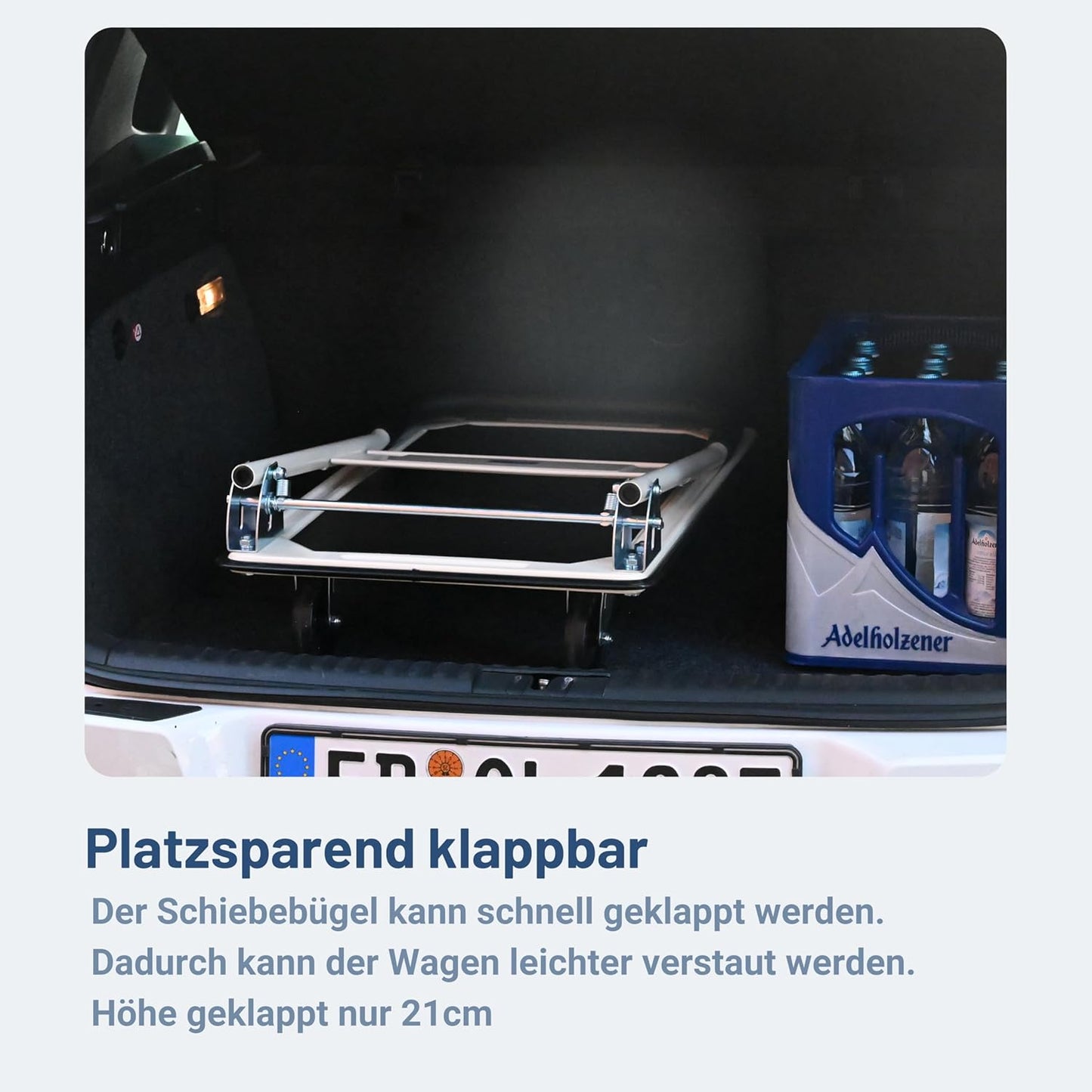 Klappbarer Transportwagen, 150 kg Weiss