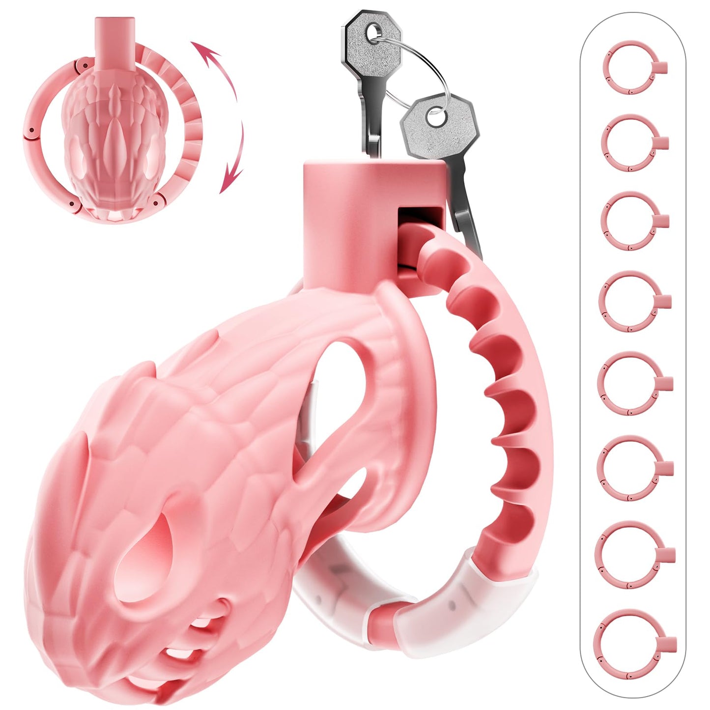 Chastity Cage für Männer mit Schloss, Rosa