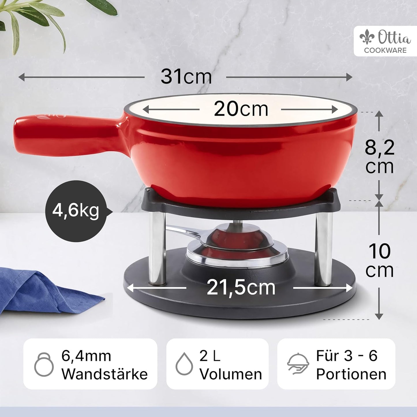 Fondue-Set, Rot