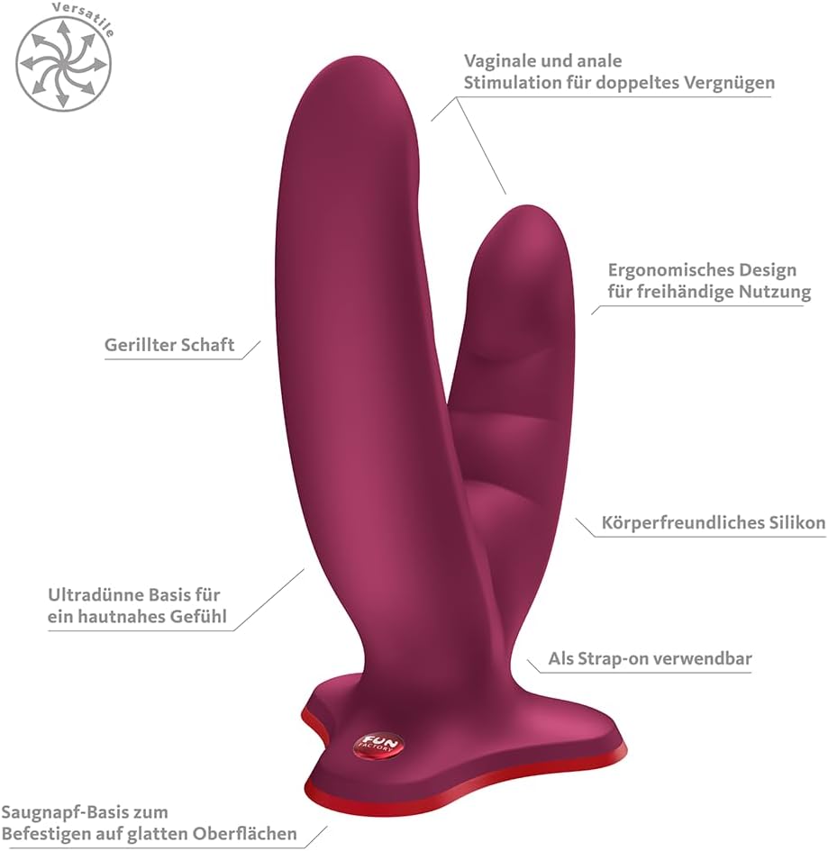 Ryde Doppeldildo mit Saugfuss, Flieder