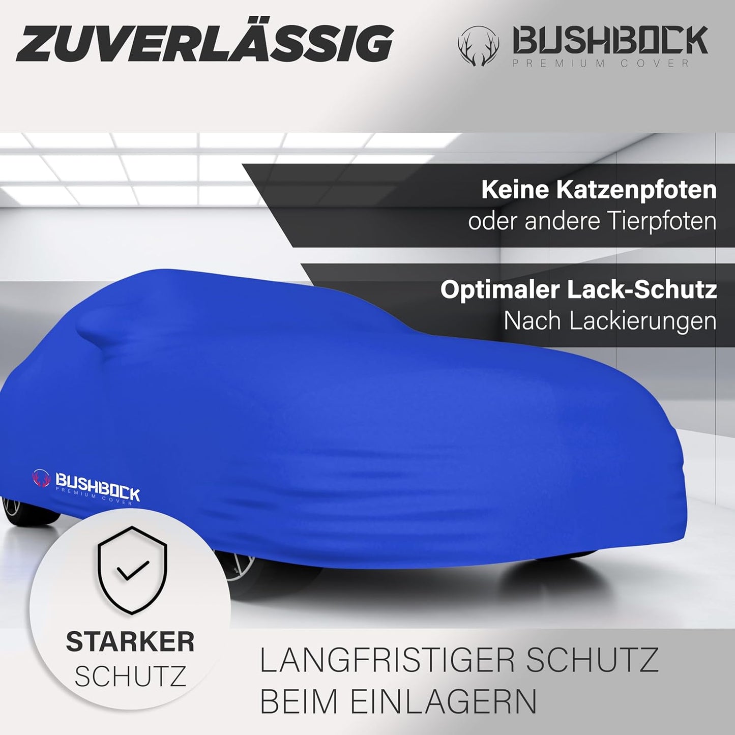 Autoabdeckung Indoor - Satin Schutzhülle (Grösse S), S Blau