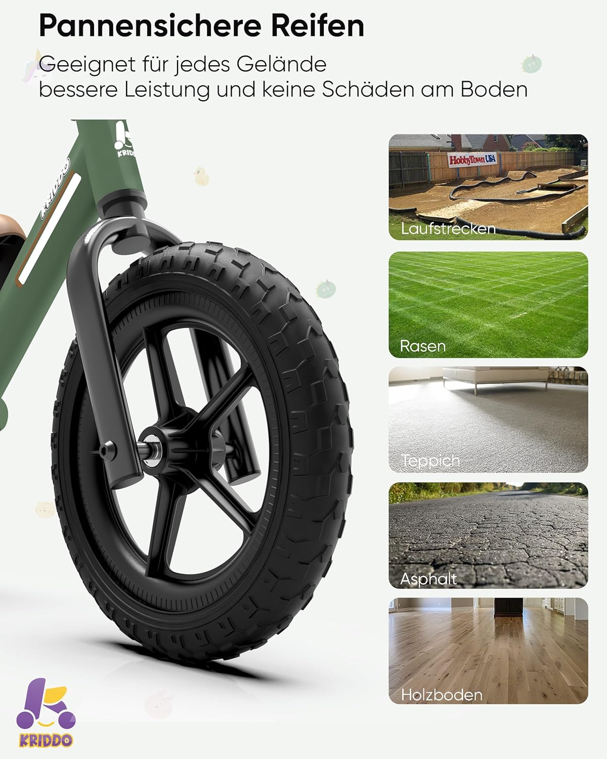 Laufrad mit verstellbarem Sitz, Grün