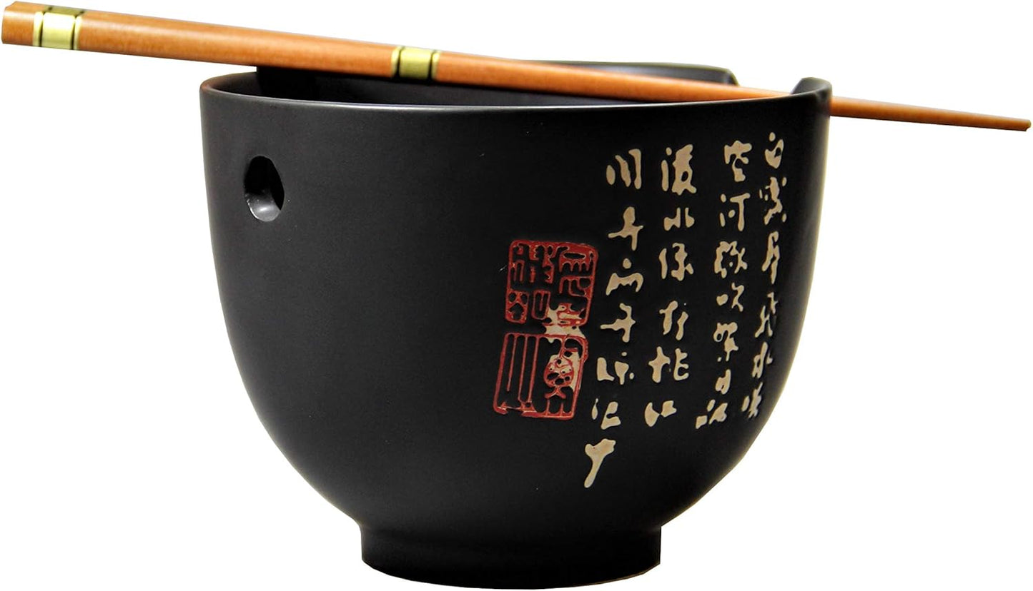 Soba- und Reisschalen-Set mit Essstäbchen