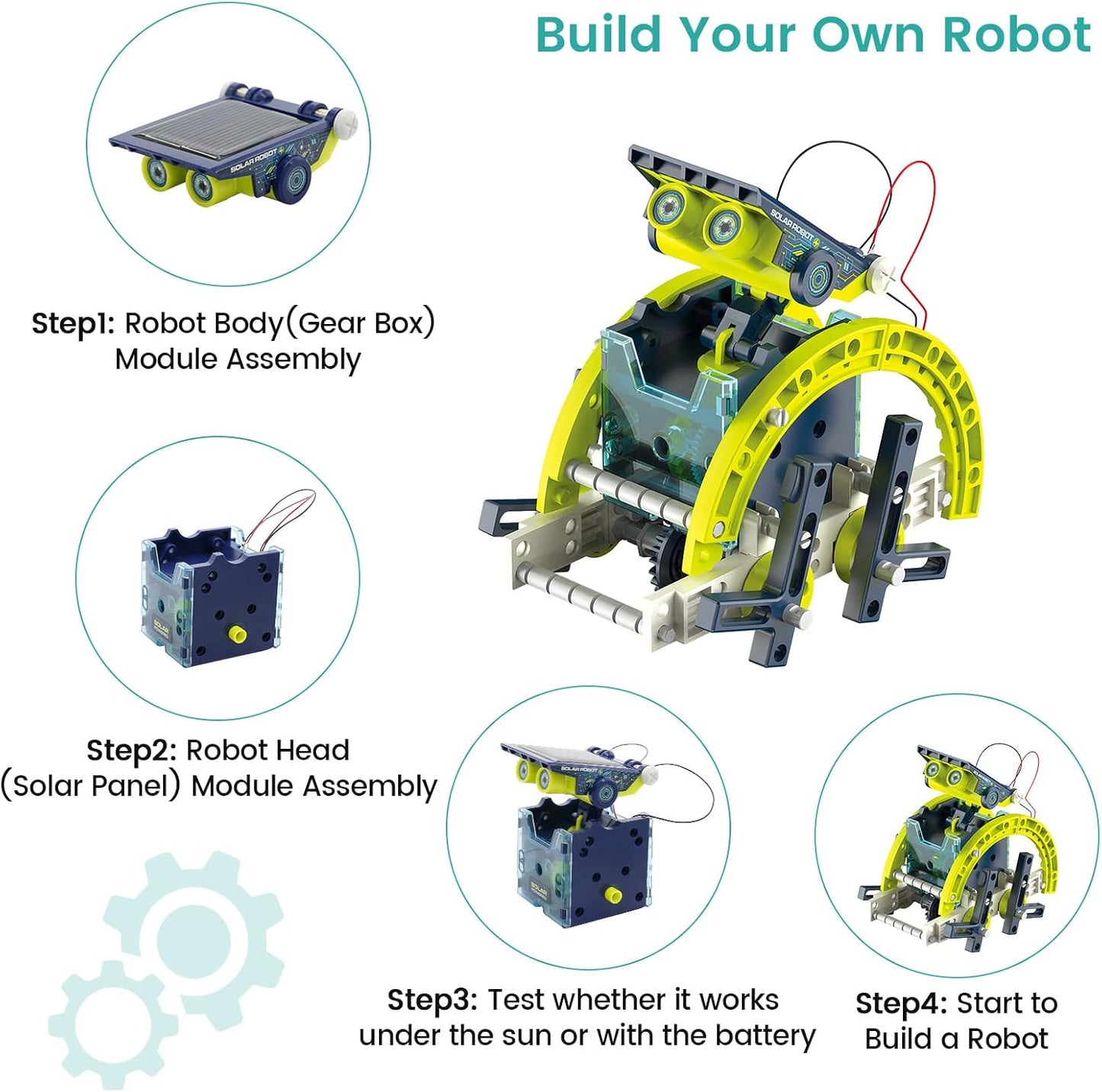 STEM Solar Roboter Kit (12-in-1 Bauspielzeug), grün