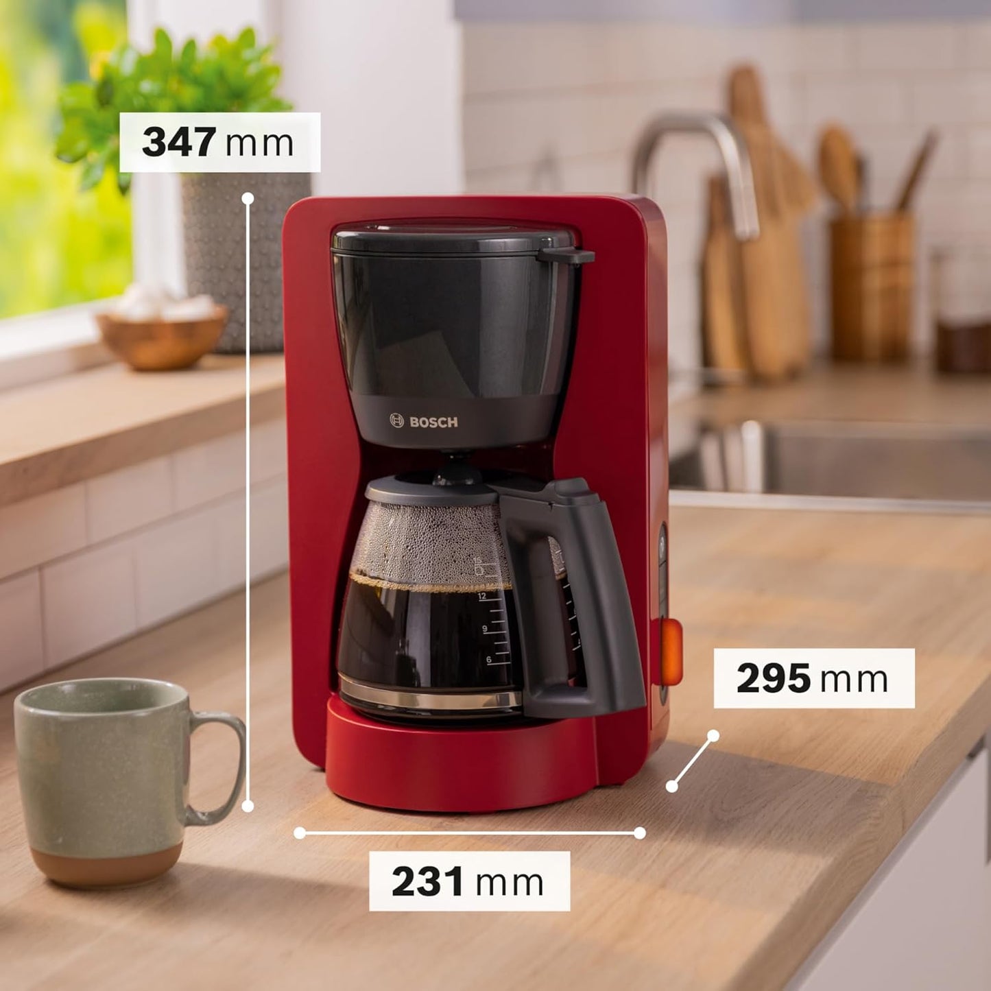 Filterkaffeemaschine My Moment, Entkalkungsfunktion Aromastufe Rot