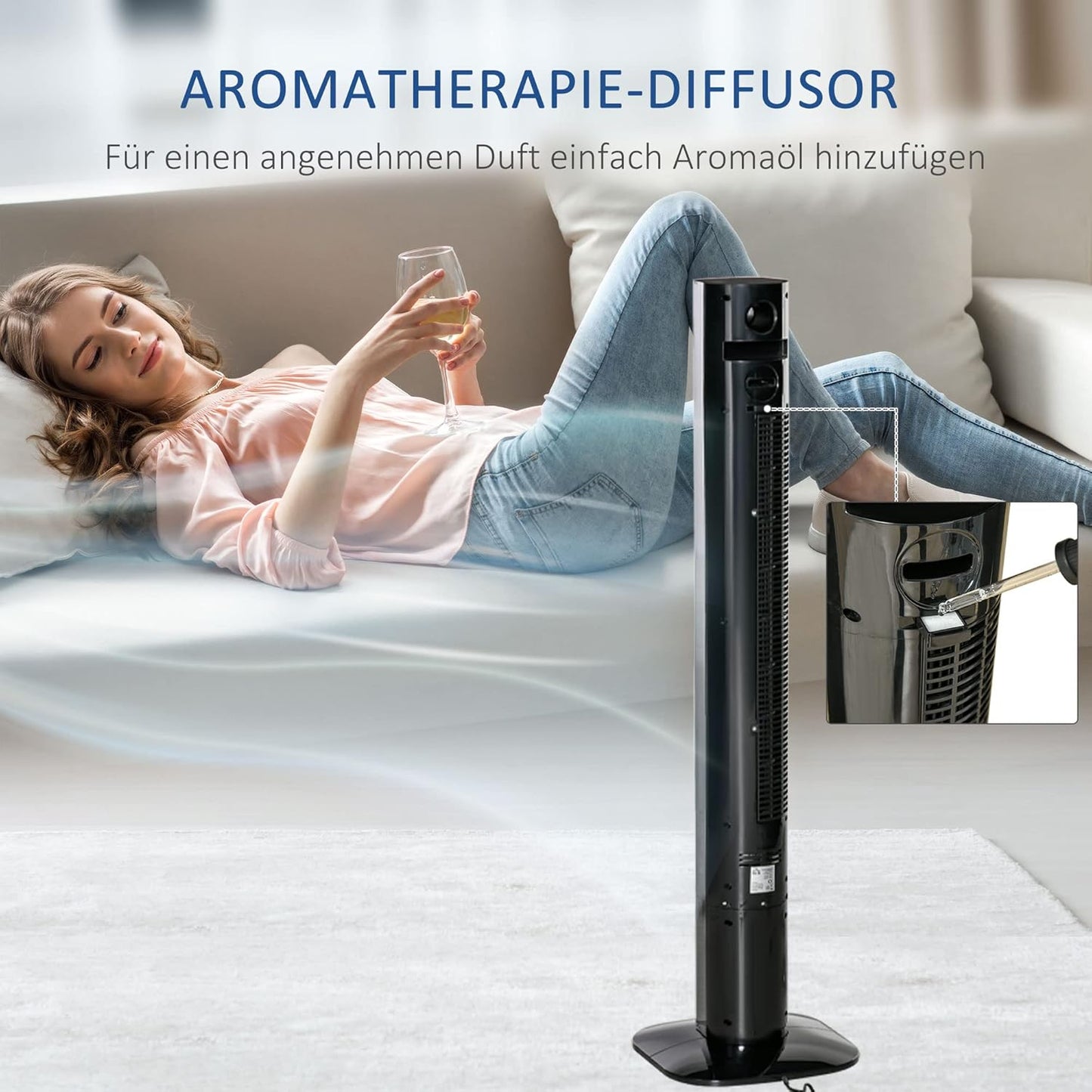 Turmventilator mit Aroma-Diffusor