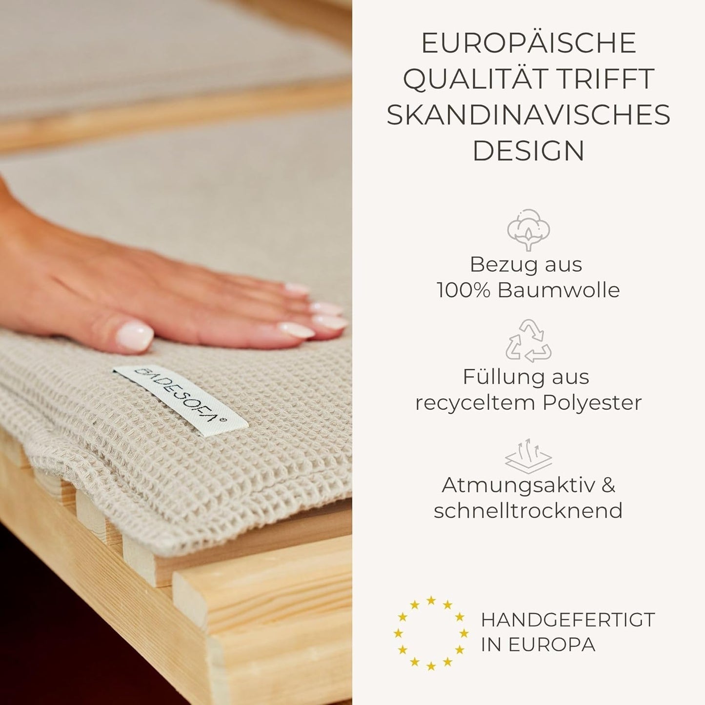 Sauna-Auflage-Set, Short Taupe