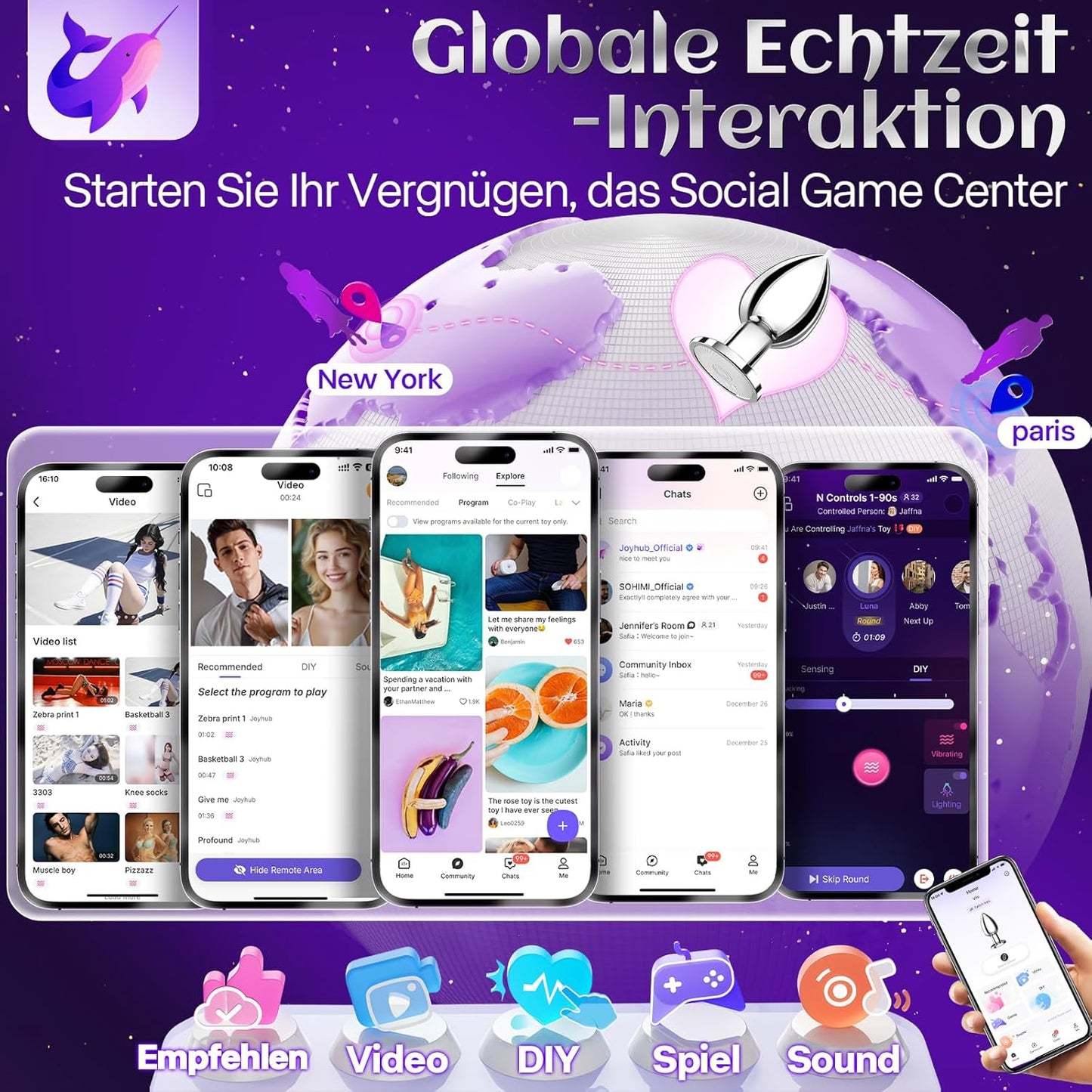 App-gesteuerter Analvibrator mit KI-Unterstützung, 61g
