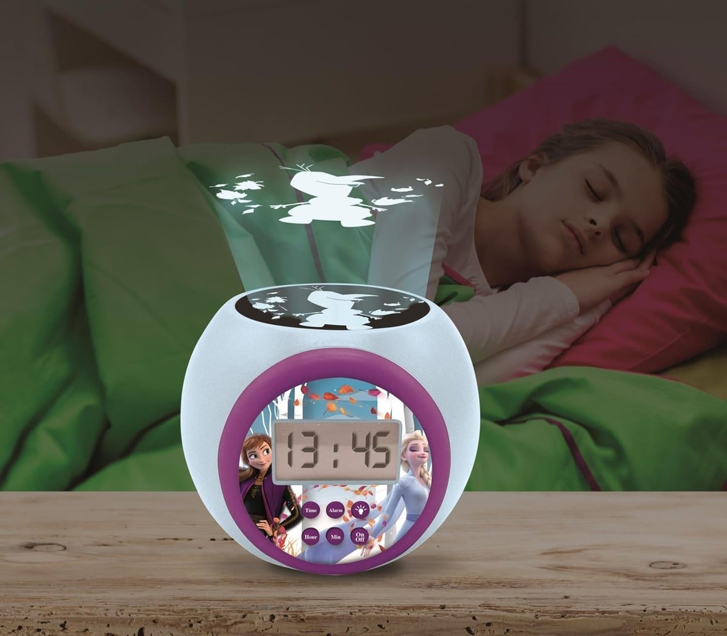 Projektor-Wecker mit Nachtlicht & Schlummerfunktion, Die Eiskönigin _A
