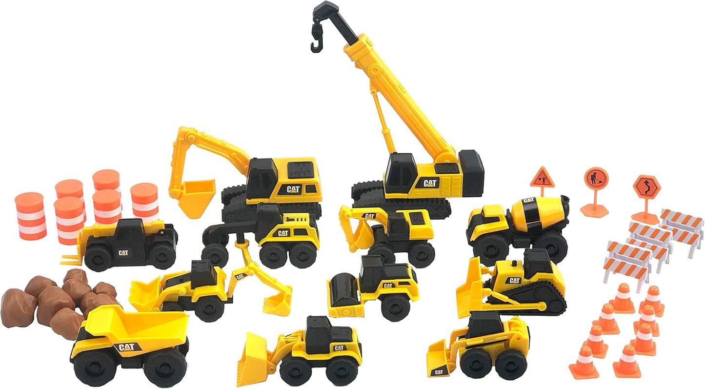 Kleine Baustellenmaschinen Mega-Set (40 Teile), Small Machines Megaset Yellow
