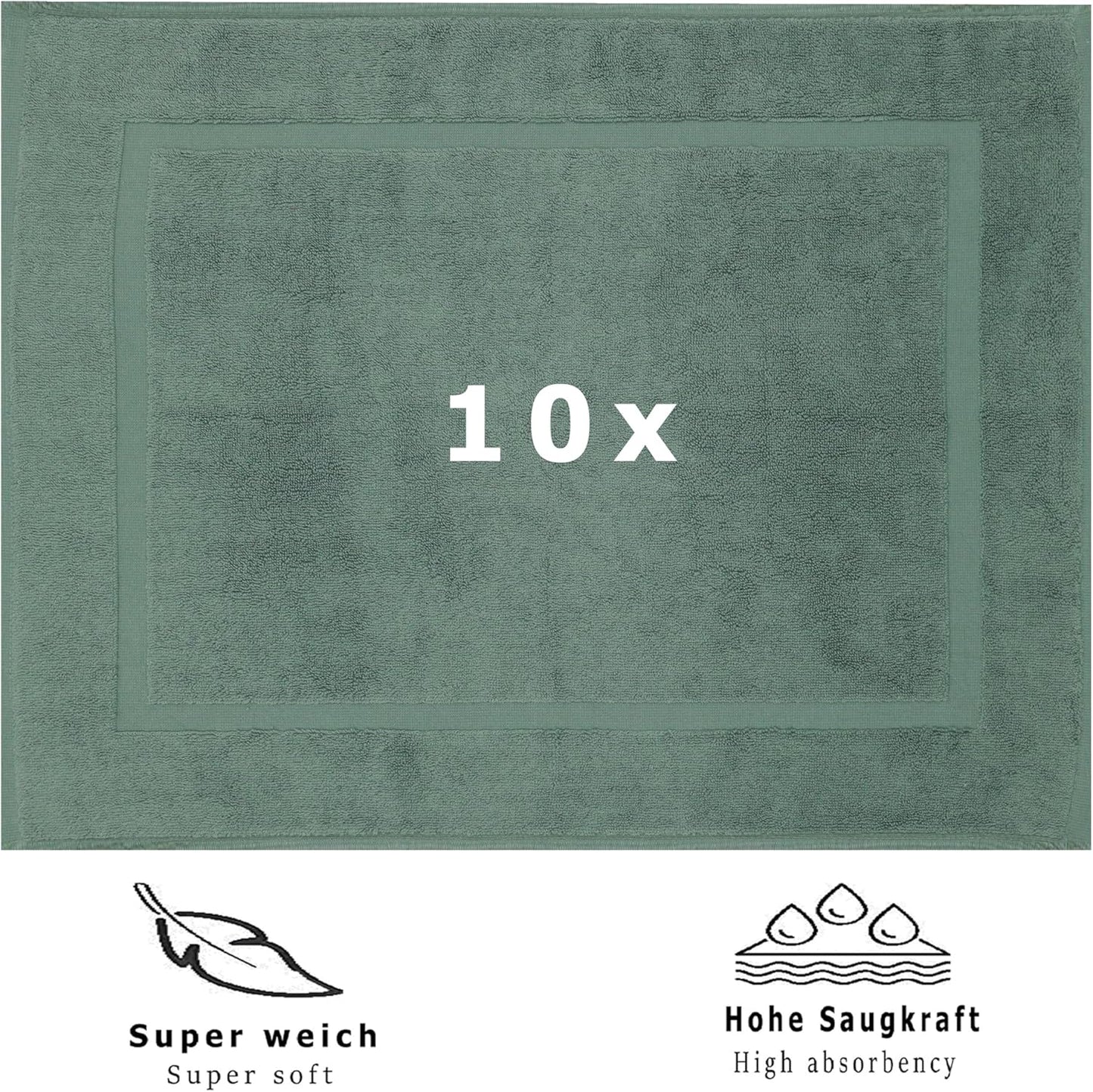 10er-Set Badvorleger, 10x Badvorleger Tannengrün