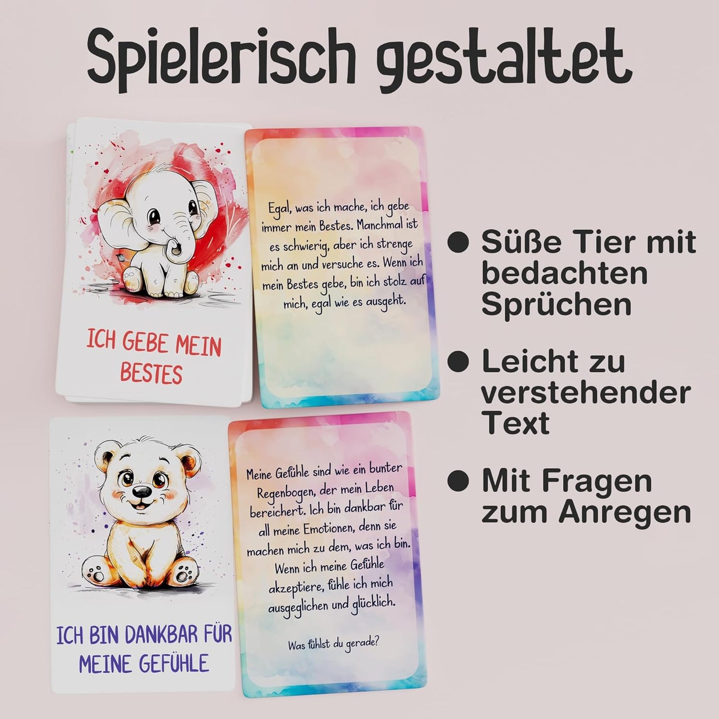 Affirmationskarten für Kinder, Rosa