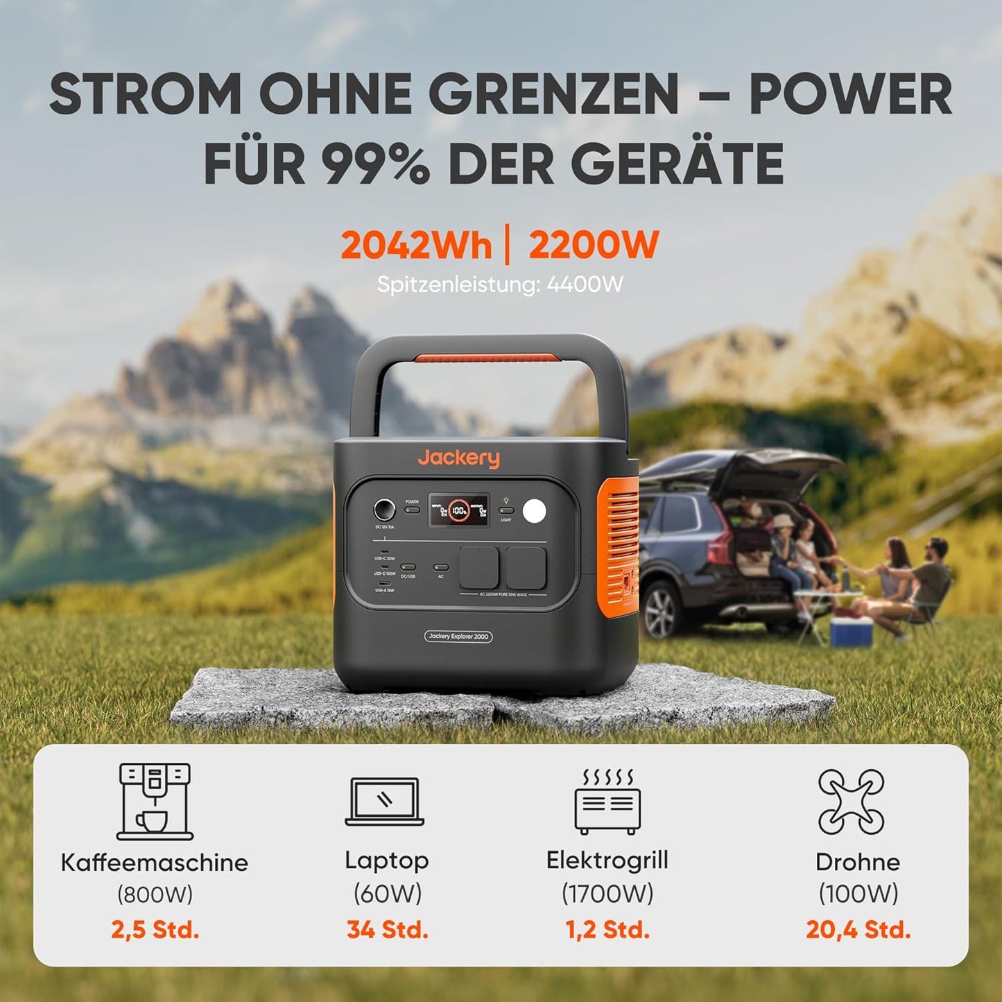 Tragbare Powerstation E2000 V2 mit Tragtasche, E2000 V2+L Tragtasche