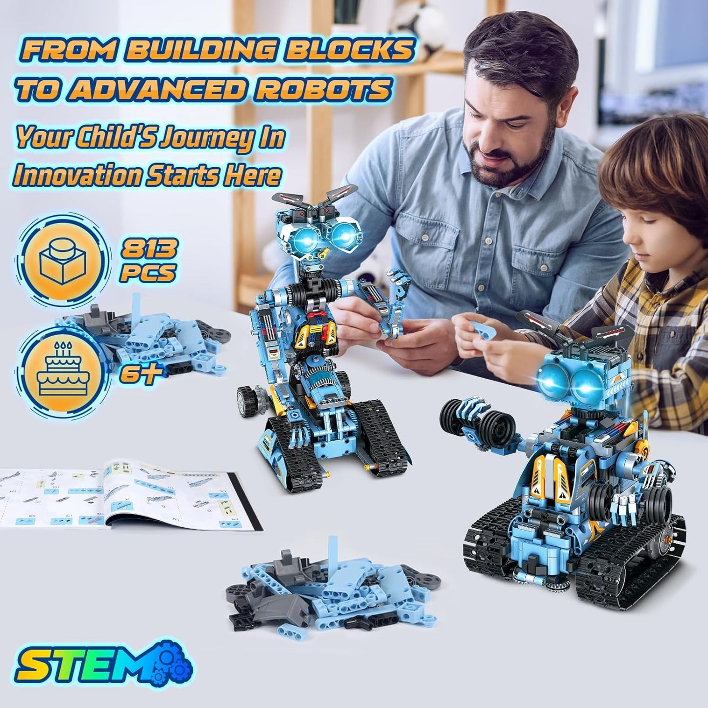 Roboter-Bauspielzeug, Blau