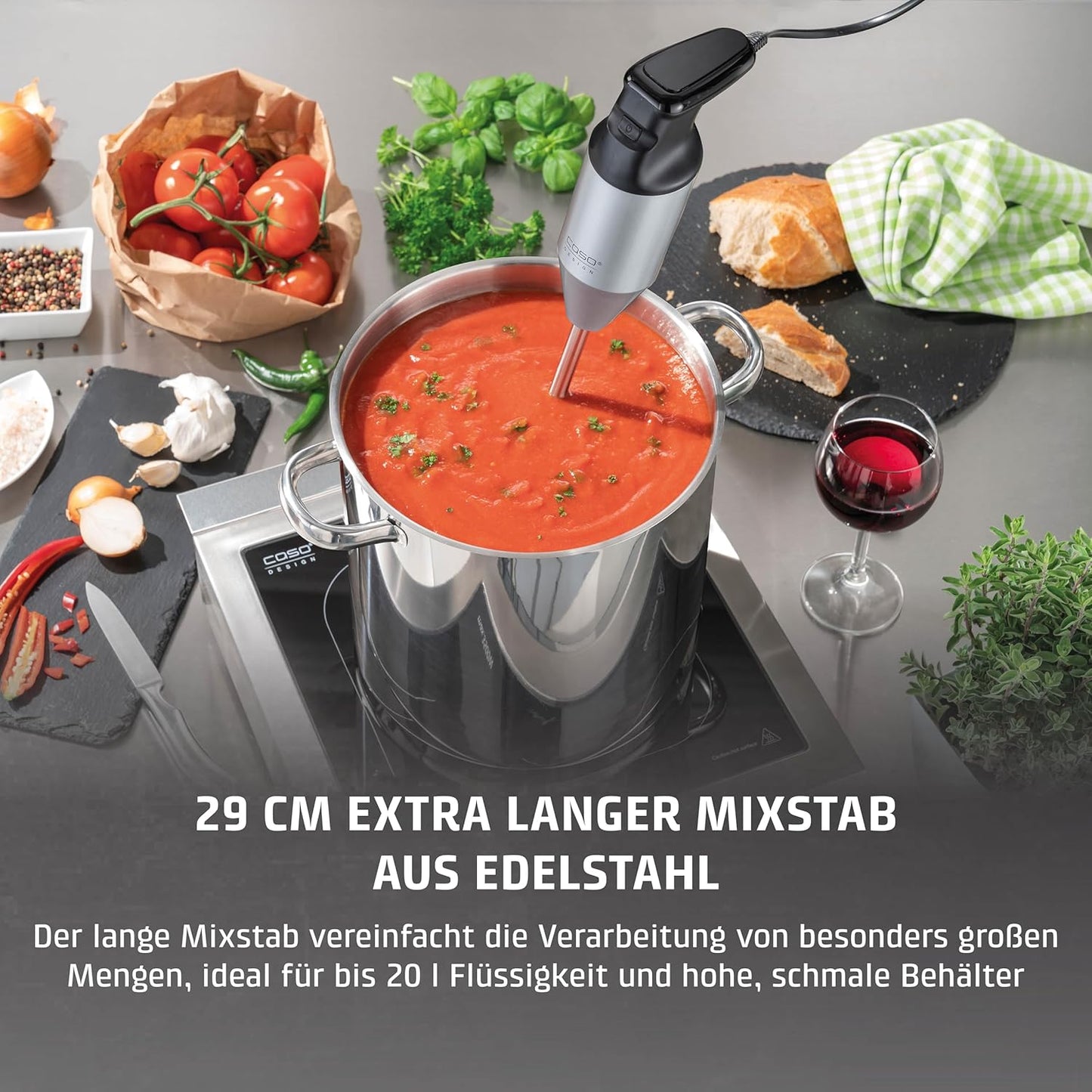 HB 2400 Pro XL Stabmixer mit Zubehör, Stablänge 29 cm 350 Watt