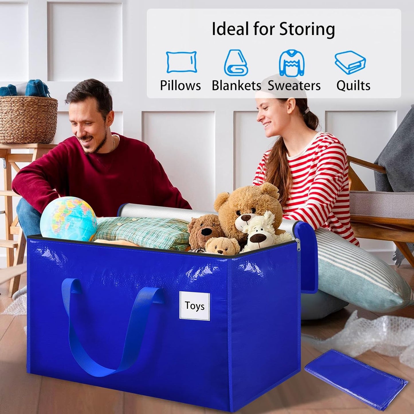 6er-Set Umzugstaschen, 6-Pack (100 L) Blau