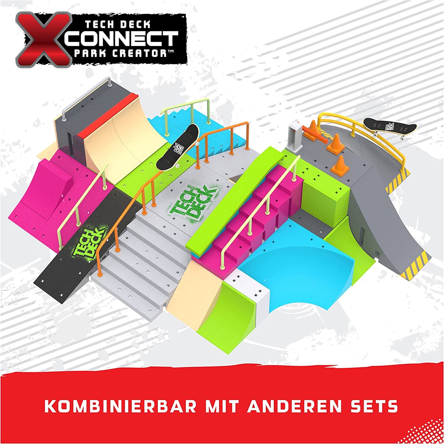 Tech Deck Danny Way Mega Half Pipe X-Connect Park Creator, Spielfahrzeug, Toy