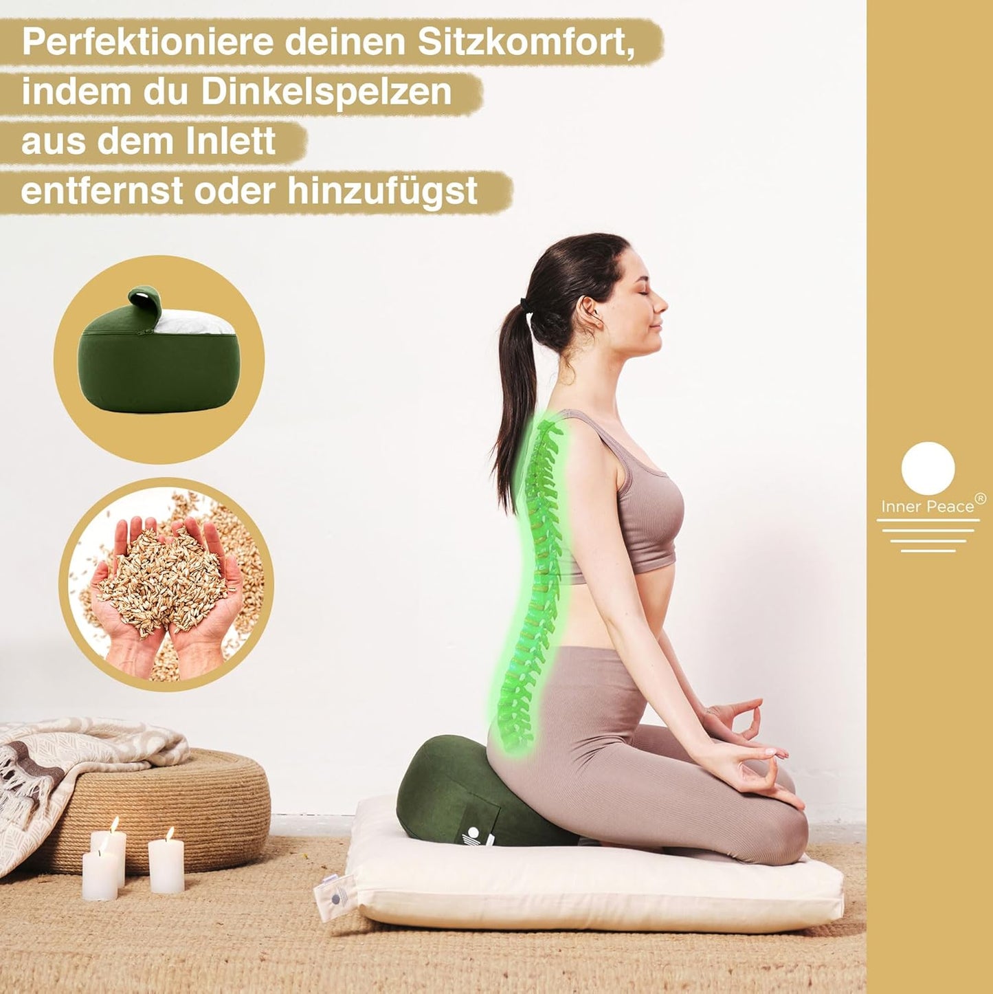 Meditationskissen, Waldgrün