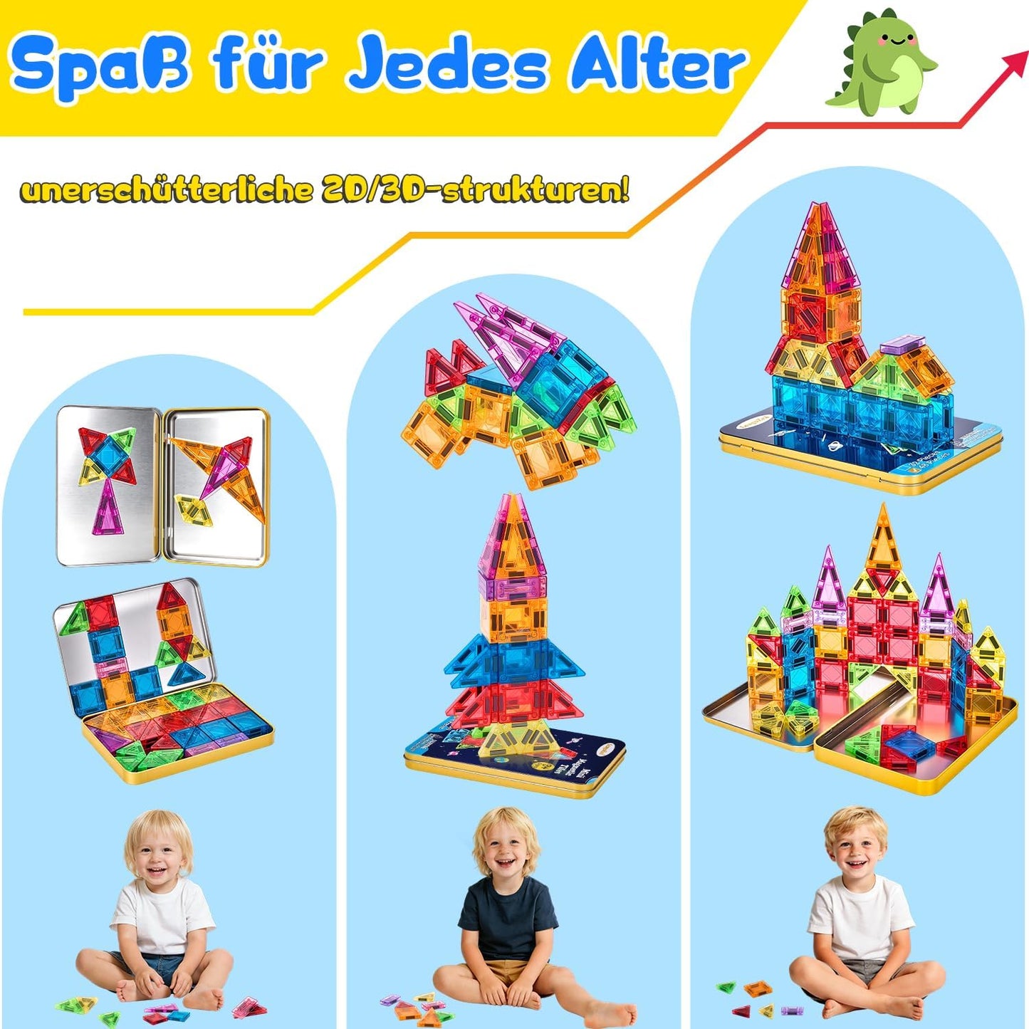 Magnetische Bausteine Reiseset, 48 Teile, ‎multi-color 48PCS
