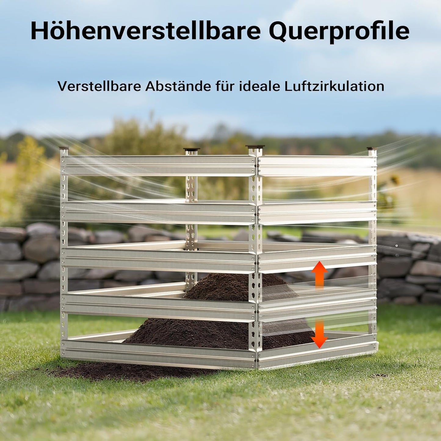 Gartenkomposter, Metall 100x100x90 cm