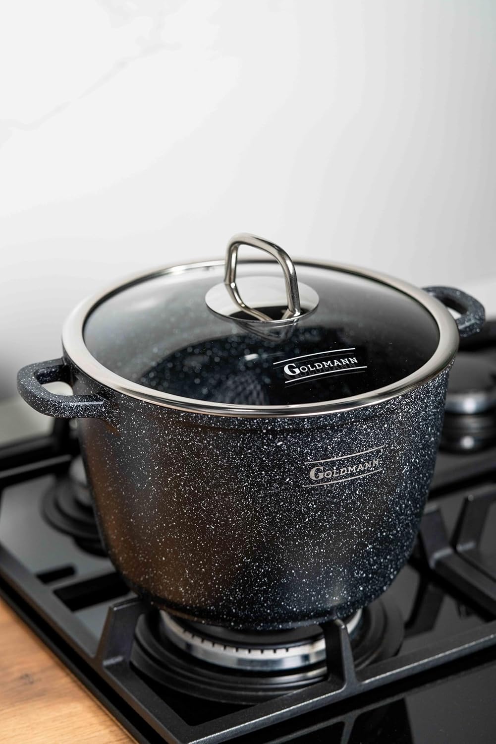 Suppentopf mit Glasdeckel, Schwarz 10L - Ø 28 CM